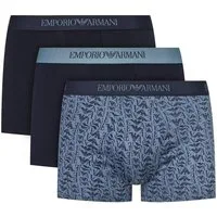 Emporio Armani Boxer 3 Pack Trunk Herren Boxer Unterwäsche 111625 4F722 75536 Atmungsaktiv, Stretch