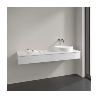 Villeroy und Boch Antao Waschtisch-Unterschrank K16050GF 160x19x50cm, Hahnlochbohrung, Waschbeckenplattenfarbe Lack, glossy white lacquer