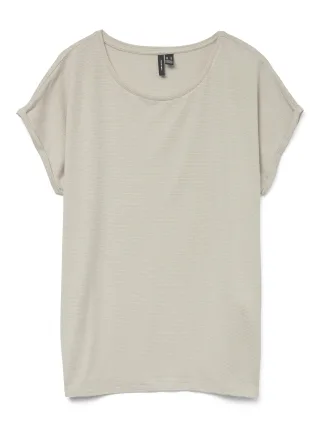 VERO MODA - VMLAVA GLITTER SS TOP STRIPE LX JRS NOOS Oatmeal - Gr. - M