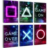 Novart Wandbild Gamer Spielkonsole Gaming 6 Bilder Set - 20x30 cm