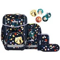 ergobag Schulranzen cubo Set (5-tlg., 5-teiliges Set), größenverstellbares Rückensystem