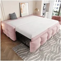 Flieks Daybett, Daybett Schlafsofa mit Ausziehbett 90/180x190cm Teddy-Samt Bezug