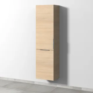 Sanipa 3way Stauraumschrank mit 1 Tür und 1 Wäschekorbklappe, Eiche-Nordic UM18448