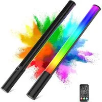 TUWENA Videoleuchte RGB Handheld LED Videoleuchte Lichtstab, 360° Farben Fotografie Licht, 2500K-6500K, Helligkeit 0–100% einstellbar für Vlog,Fotografie,YouTube