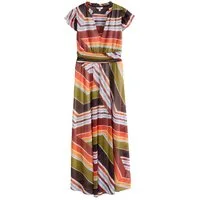 Next Midikleid Plissiertes Mesh-Midikleid mit V-Ausschnitt (1-tlg)