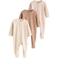 Next Schlafoverall 3er-Pack Babystrampler Zwei-Wege-Reißverschluss (3-tlg)
