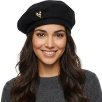 LuxusKollektion Baskenmütze Baskenmütze Damen Baumwolle Barett Malermütze Herbst 56-59 Schwarz