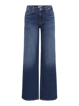ONLY - ONLMADISON BLUSH HW WIDE DNM DOT229 NOOS Dark Blue Denim - Gr. - 34