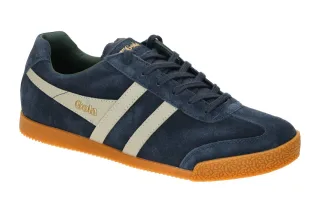 Gola Herren Sneaker Harrier CMA192SG navy/feather grey/evergreen mit Echtlede...