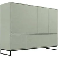 Beautysofa Kommode GIANA – elegante grifflos mit 5 Türen push‑to‑open (erhältlich in Sandbeige oder Flaschengrün), Breite: 160 cm