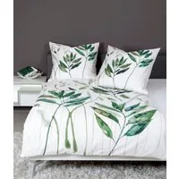 Janine Wendebettwäsche modern art 42066, Mako-Satin, 2 teilig, mit Blättern