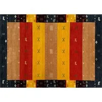 Wawa Teppich Wollteppich Orientteppich Bunt Gabbeh Teppich 100% Wolle Loom Handgefertigt BR11, Höhe: 16 mm