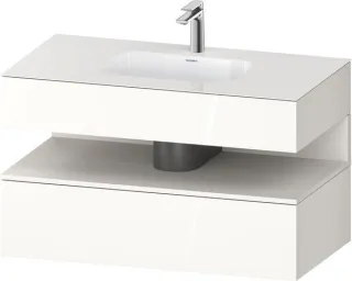 Duravit Qatego Einbauwaschtisch mit Konsolenwaschtischunterbau Weiß Hochglanz 1000x550x600 mm - QA47 QA4786084220000