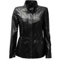Zimmert Leather Lederjacke Ressi Lammnappa Fine, Schwarz alligator Waschung