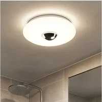 Briloner Leuchten LED Deckenleuchte, LED-Leuchtmittel fest verbaut, Neutralweiß, Deckenleuchte Badezimmerlampe LED IP44 chrom opal rund Flurleuchte