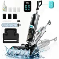Grenintol Nass-Trocken-Akkusauger D2, Nass Trockensauger,intelligent Selbstreinigung Trocknung, 200 W, beutellos, Elektrolyse, automatische Trocknung und beidseitige Kantenreinigung