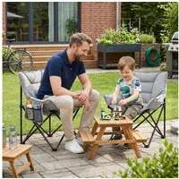 Sekey Campingstuhl Angelstuhl Faltstuhl Gepolstert Klappstuhl Gartenstuhl bis zu 130 kg (2 St), mit Seitentasche und Tragetasche, für Camping, Garten, Balkon