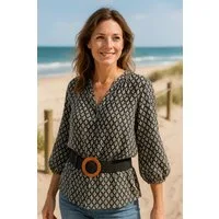 Ella Jonte Flechtgürtel sommerlicher Boho Stretchgürtel in Bastoptik 80-95 cm