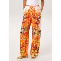 Aniston CASUAL Schlupfhose mit tropischen Vögeln, Blüten und Blättern bedruckt