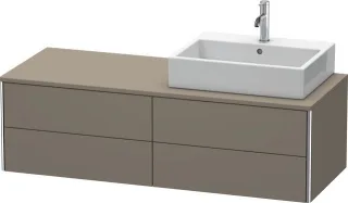 Duravit XSquare Konsolenwaschtischunterbau wandhängend Flanell Grau Seidenmatt 1400x548x400 mm - XS4 XS4913R9090