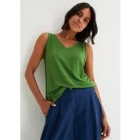 bonprix Tanktop aus Leinen, ärmelloses Design, strukturierte Oberfläche, atmungsaktiv