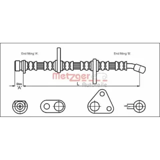 Metzger Bremsschlauch vorne links Honda Civic Crx
