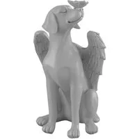 relaxdays Gartenfigur Grabschmuck für Hunde Engel
