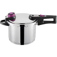 GSW Schnellkochtopf System Plus, Edelstahl 18/8 (1-tlg), Dampfkochtopf, Ersatzdichtungsring und Einsatz, Ø 22cm, 6 L, Induktion