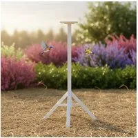 Mucola Vogelhausständer Vogelhausständer Holz Ständer Weiß 1,05M hoch Vogelvilla Futtersilo, Zubehör für Universal, Universeller Ständer