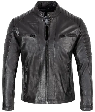 Rock Creek Lederjacke Schwarz