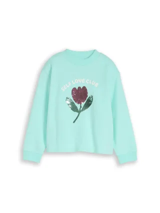 tom tailor kids - Cropped Sweatshirt mit Wendepailletten light mint - Gr. - 98