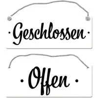 speecheese Metallschild Türe ist offen bzw. geschlossen Wendeschild mit Kordel Schild