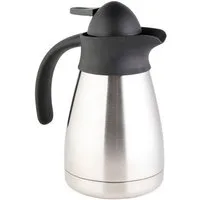 axentia Isolierkanne Thermokanne Thermoskanne Isolierflasche Thermoflasche mit Griff, 0,5 l, (Thermo-Kanne mit Deckel), doppelwandige Edelstahl-Isolierung