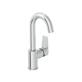 VitrA Flow Square Einhebel-Waschtischmischer Höhe 28 cm mit schwenkbarem Auslauf Chrom,A43165EXP A43165EXP