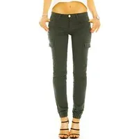 be styled Cargohose Low waist Cargohose im stretchigen Slim Fit Look - Damen - j37p in Unifarben