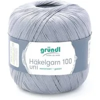 Gründl Häkelgarn 100, Baumwolle dünn zum Häkeln Handarbeiten DIY, 100g Häkelwolle, 566,00 m (Baumwollgarn, Filethäkelgarn), 60° waschbar