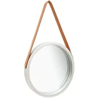 vidaXL Spiegel Wandspiegel mit Gürtel 40 cm Silbern (1-St)