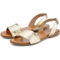 LASCANA Sommerschuh, offener Schuh, Mule, Pantolette Sandale NEU aus Leder mit elastischem Riemchen