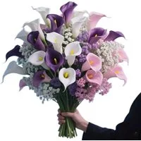Kunstblumenstrauß Calla-Lilien Künstliche Blumen Künstliche Schleierkraut Blumenstrauß, Zaewry, für Hochzeit Partei Tischaufsätze Blumenarrangement Heim Küche Dekor