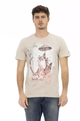 Trussardi Action Beiges Baumwoll-T-Shirt für Männer