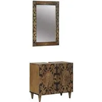 vidaXL Badezimmer-Set Badezimmermöbel-Set 2 stk. Braun 62 x 33 x 58 cm, (2-St)