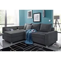 COLLECTION AB Ecksofa Relax L-Form, B: 223 cm, Bettfunktion, Bettkasten, Regalelement & 1 Zierkissen, optional Licht