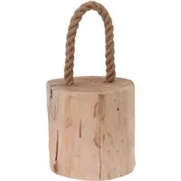 Koopman Türstopper Türhalter Teakholz Unikat 1,5 KG Tau Natur Unperfekt 1/2/4 er Set (Stück, 1 St., Packung), Jede Stück ein Unikat, Tragegriff aus Tau, Teakholz