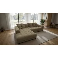 Massivart® Ecksofa Cord 300x215 cm / Nosagfederung / Cordsofa / ARTEMIS, inkl. Kissen-Set · frei im Raum stellbar