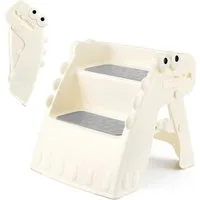 OUNUO Tritthocker Kleinkind-Hocker, 2-stufiger faltbarer Tritthocker