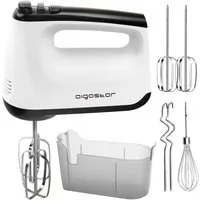 Aigostar Handmixer Handrührer mit Aufbewahrungskoffer, 6-Gang-Turbolader, 304 Edelstahl, 400,00 W, Einstellbare Drehzahl, Schnelle Wärmeableitung, Überhitzungsschutz