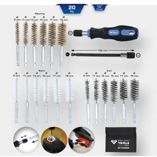Brilliant Tools Reinigungs-Bürsten-Satz, 20-tlg - BT103000