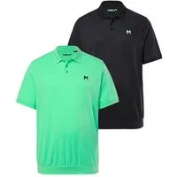Men Plus Poloshirt Poloshirts 2er-Pack Bauchfit Basic Piqué Halbarm