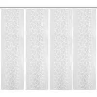 HOME WOHNIDEEN Schiebegardine 4er-Set SCHIEBEGARDINEN Jacquard, Farbe: weiß, Maße: 4x 245x57 cm, Paneelwagen, halbtransparent, 100% Polyester