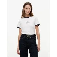Tommy Hilfiger Kurzarmshirt TH ROUNDAL REG C-NK SS TEE mit kontrastfarbenen Bündchen